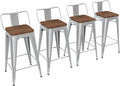 Yongchuang 26" Metal Barstools Set of 4 Low Back Bar Stool Counter Height Bar by YongchuangInternational