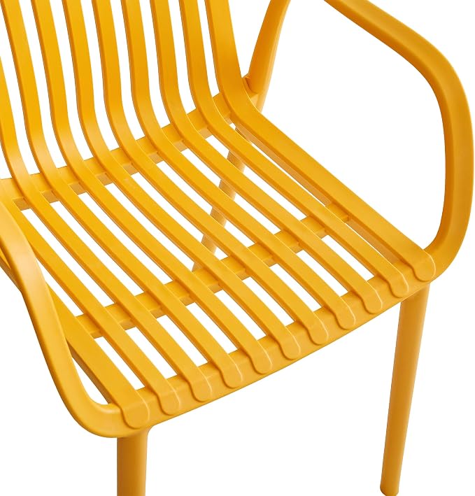 Modern Stackable Outdoor & Indoor Plastic Dining Chairs Set, Armchairs Set - Image 7