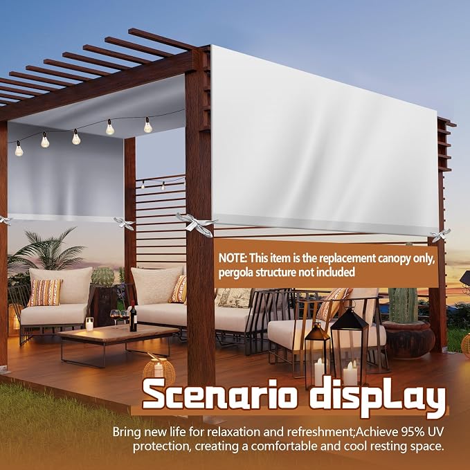 Universal Pergola Replacement Canopy Outdoor Canopy Shade Cover Waterproof - Image 5