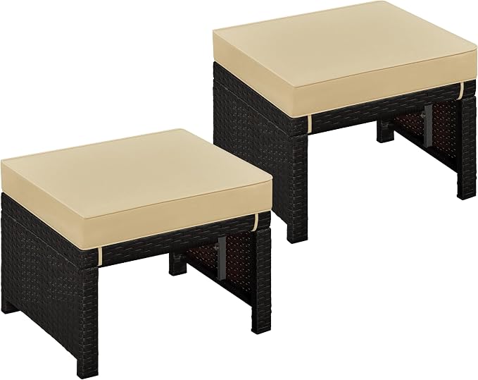 Yaheetech Wicker Ottomans by Yaheetech