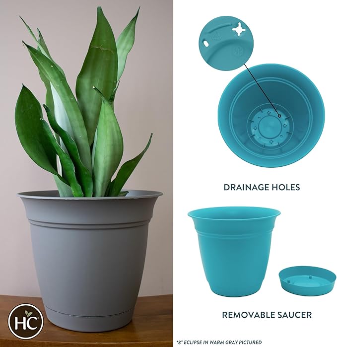 The HC Companies 8 Inch Eclipse Round Planter Pots - Image 2
