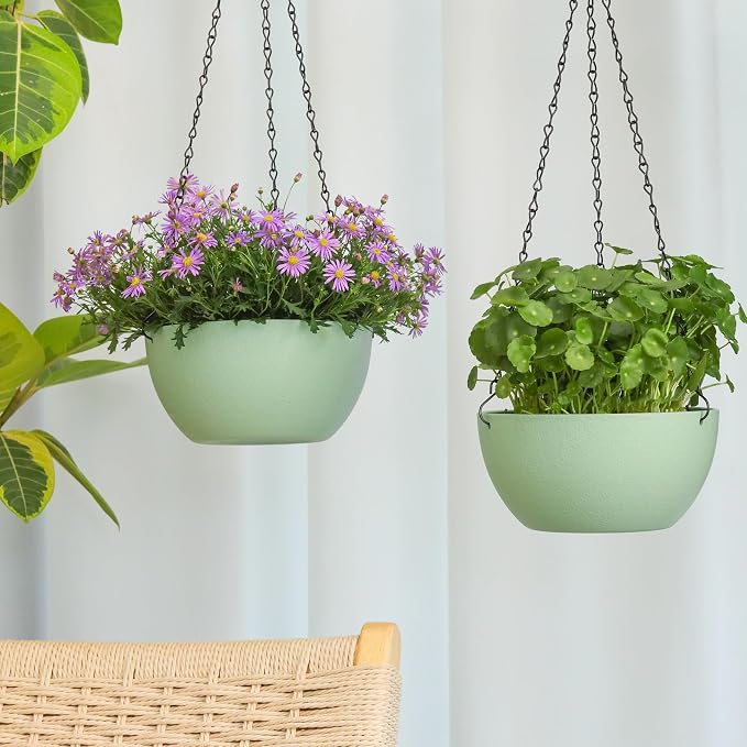 T4U 8 Inch Hanging Planter for Indoor Plants, 2 Pack Small Pots - Image 7