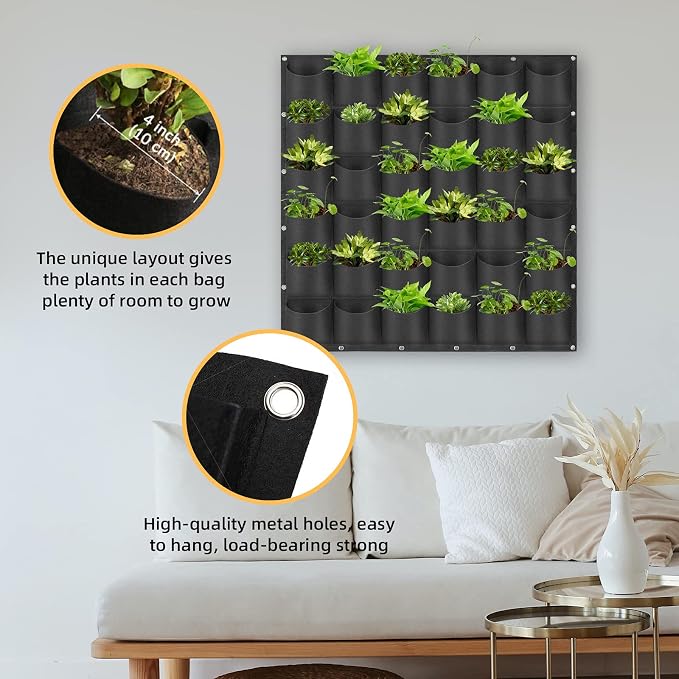 Hanging Planting Grow Bags, 36 Pockets Hanging Vertical Wall Planter Wall - Image 5