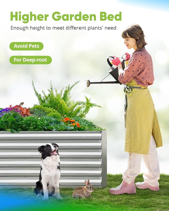 Quictent Galvanized Raised Garden Bed 4x3x2ft Tall Garden Bed Extra Height - Image 5