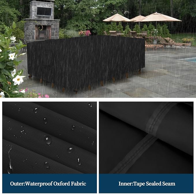 Easy-Going Rectangle Patio Furniture Cover Waterproof Outdoor Dining Table and - Image 3