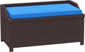 Outsunny Outdoor Wicker Storage Bench Deck Box, PE Rattan Patio Furniture Pool by Outsunny