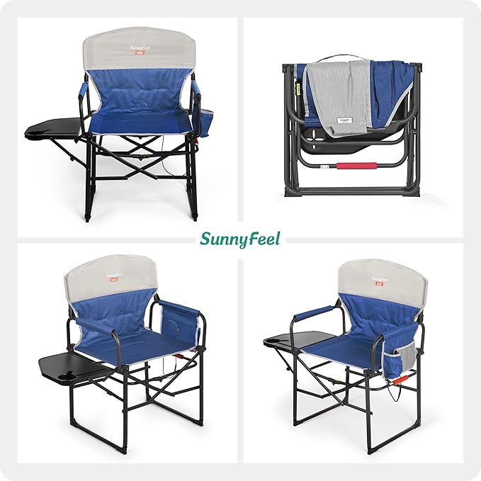 SUNNYFEEL Heated Camping Directors Chair, Heavy Duty, Oversized Outdoor - Image 7
