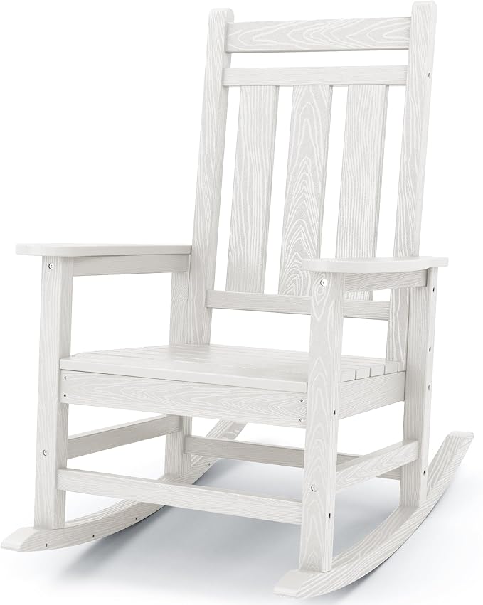 KINGYES Oversized Outdoor Rocking Chair, All-Weather Patio Rocking Chairs by KINGYES