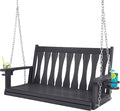 HIPS All-Weather Outdoor Hanging Porch Swing, 2 Seat Hanging Swing Bench by CONGFUTT