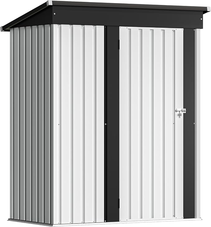 Devoko Outdoor Storage Shed 5 x 3 FT Lockable Metal Garden Shed Steel by DEVOKO