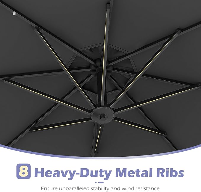 Tangkula 10ft Solar LED Patio Umbrella - Image 9