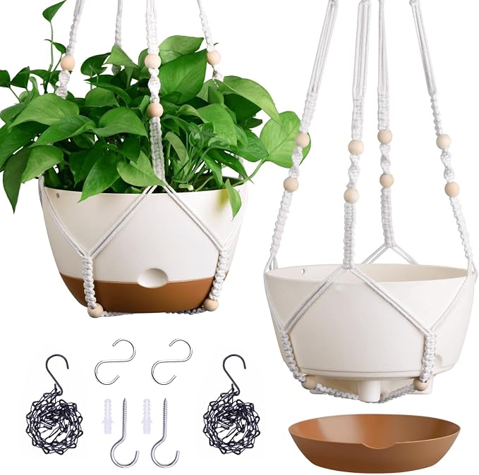 Set of 2-10 Inch Hanging Planters by Montresor