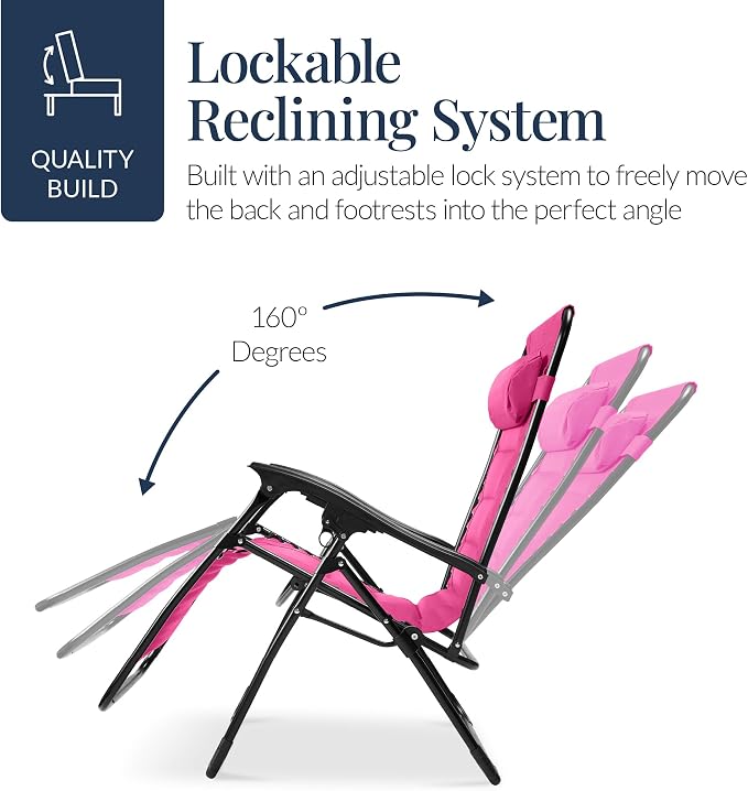 Best Choice Products Oversized Padded Zero Gravity Chair, Folding Outdoor Patio - Image 7