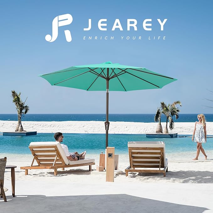 JEAREY 9FT Outdoor Patio Umbrella Market Umbrella - Image 6