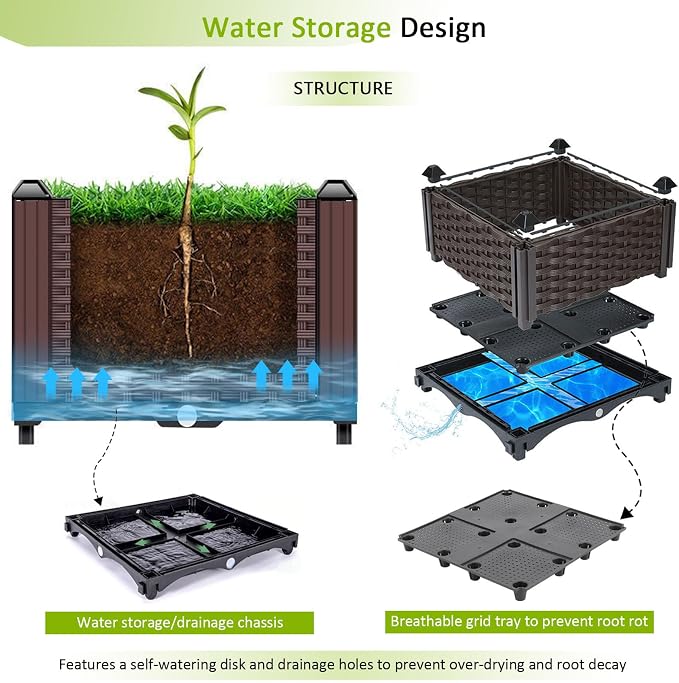 Large Planters for Outdoor Plants pots Elevated Garden Boxes Raised Garden Bed - Image 2