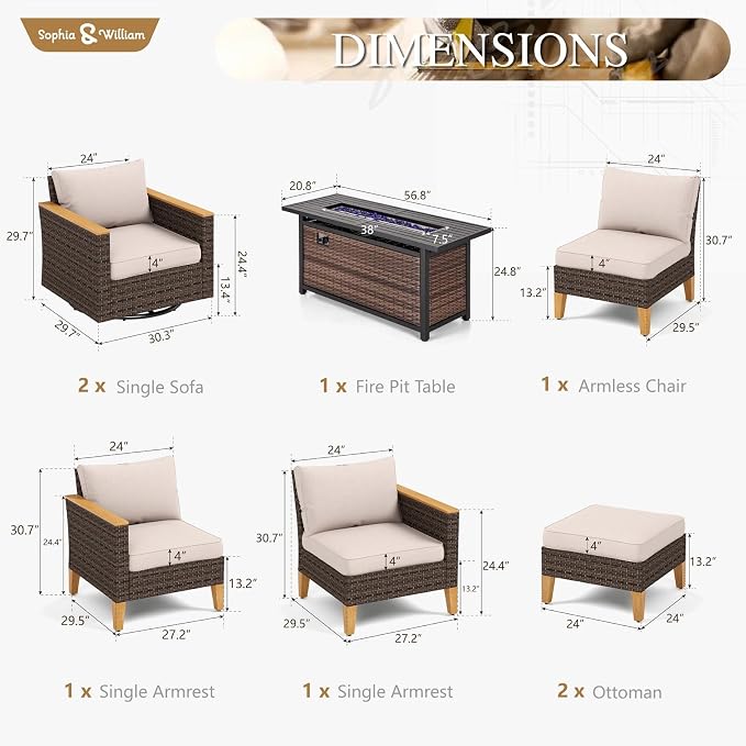 Sophia & William Patio Furniture Set - Image 7
