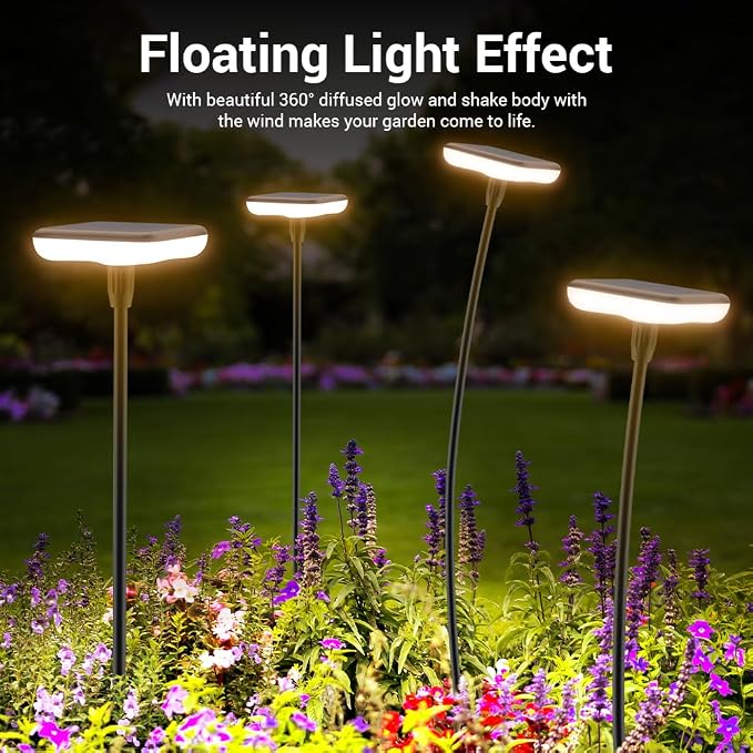 Solar Lights Outdoor Garden 4 Pack Solar Pathway Light 31" Tall Solar Landscape - Image 2