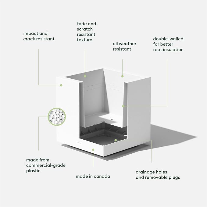 Veradek Block Series Cube Plastic Planter - Image 2