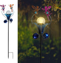 VCUTEKA Solar Lights Outdoor Metal Garden Stake Waterproof Crackle Glass Globe by VCUTEKA