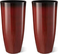 Glitzhome 30" H Oversized Tall Planter, Gradient Red Faux Ceramic Finish by Glitzhome
