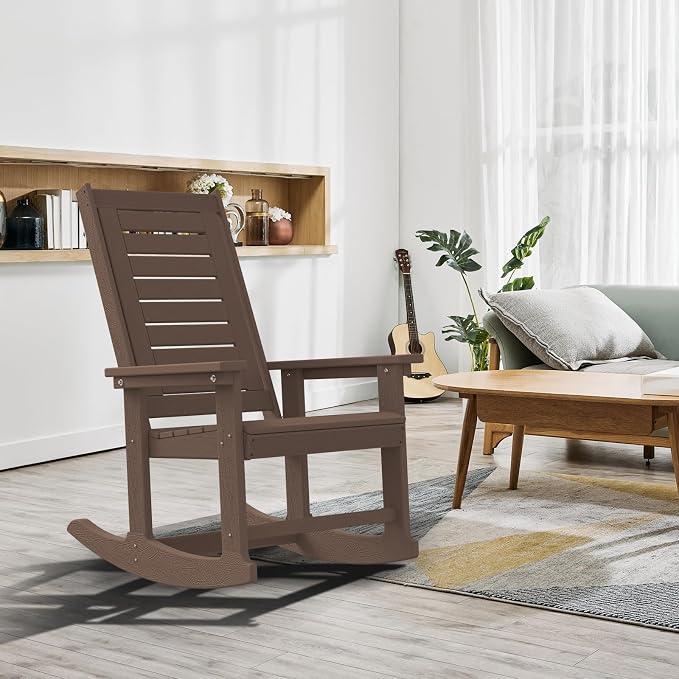 GREENVINES Outdoor Rocking Chairs | Set of 2 | Porch Rocker | HDPE Plastic | - Image 2