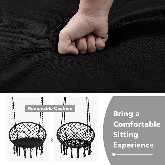 Giantex Hammock Chair Macrame Swing - Image 4