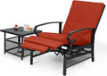 Oakcloud Adjustable Outdoor Lounge Chair Metal Patio Relaxing Recliner Chair Set by OckcloudPatioFurniture