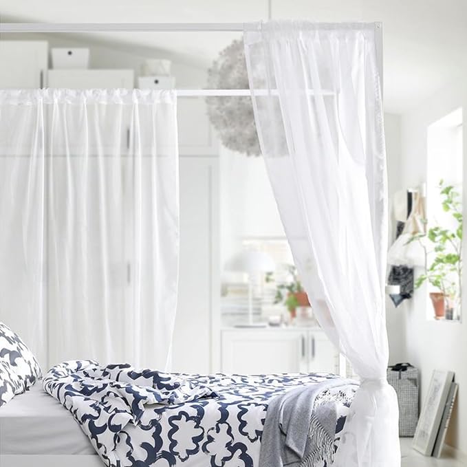 Non-See-Through Privacy White Sheer Curtains 96 inches Long 2 Panels - Image 8