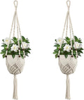 USLAI Macrame Plant Hanger Indoor Outdoor, Fits 3 to 6.5 inch Pots, Hanging by USLAI