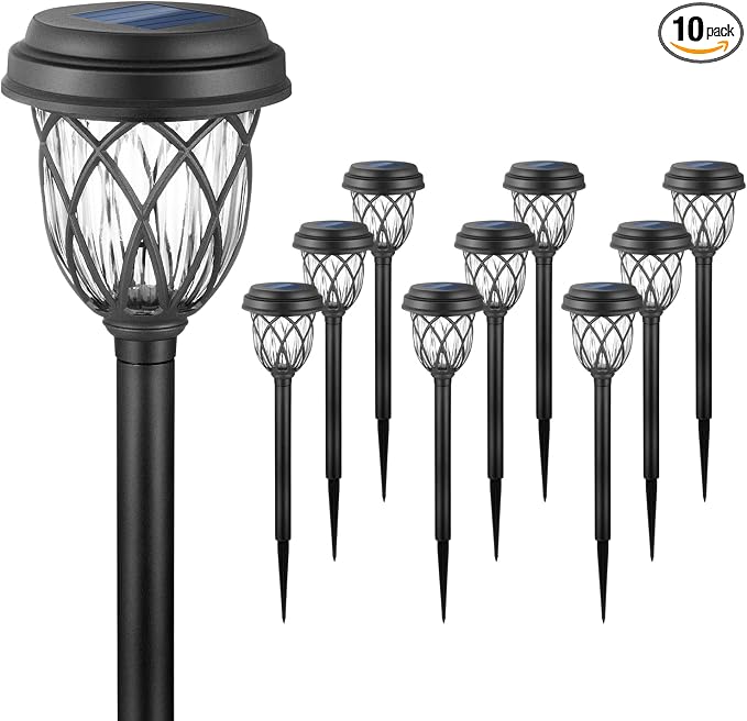 EXCMARK 10 Pack Solar Lights Outdoor Garden Pathway Solar Powered Yard Lights by ExcMark