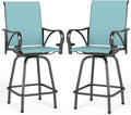 MFSTUDIO Outdoor Bar Stools Set of 2, Swivel Bar Height Patio Chairs Outdoor by MFSTUDIO