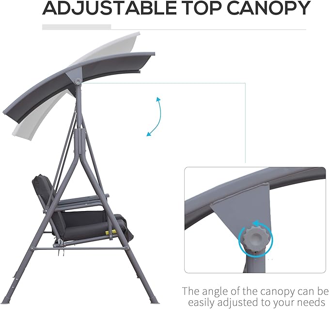 Outsunny 2 Person Porch Swing - Image 3