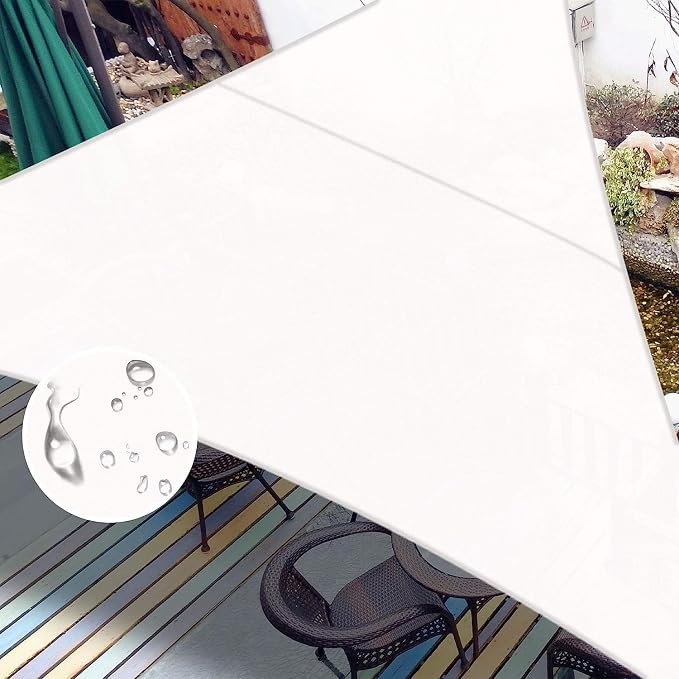 LOVE STORY Waterproof 10' x 10' x 14' Triangle White Sun Shade Sail Cannoy UV by LOVESTORY