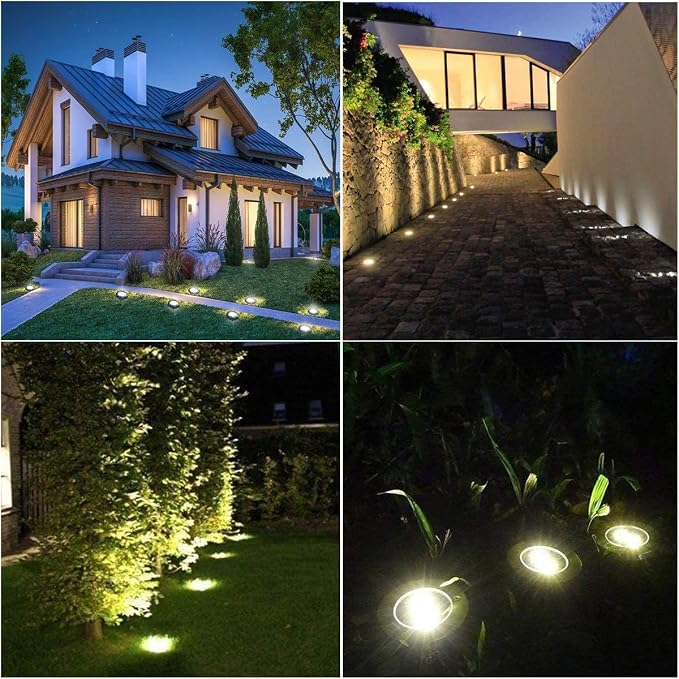 Solar Ground Lights, Waterproof Solar Garden Lights, Upgraded Outdoor Garden - Image 7