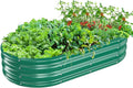 Oval Galvanized Planter Box, Metal Raised Garden Bed by TBMLC