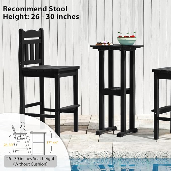 Sundale Outdoor 39 Inches Height Adirondack Bar Table, Patio HDPE Pub Height - Image 6