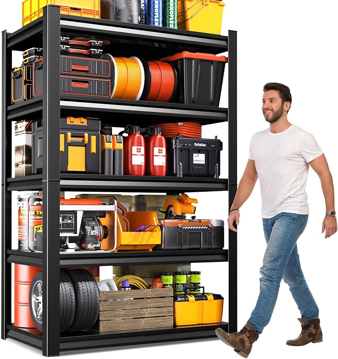 Garage Shelving-2050 lbs 5 Tier Storage Shelves, Adjustable Heavy Duty Metal - Image 8