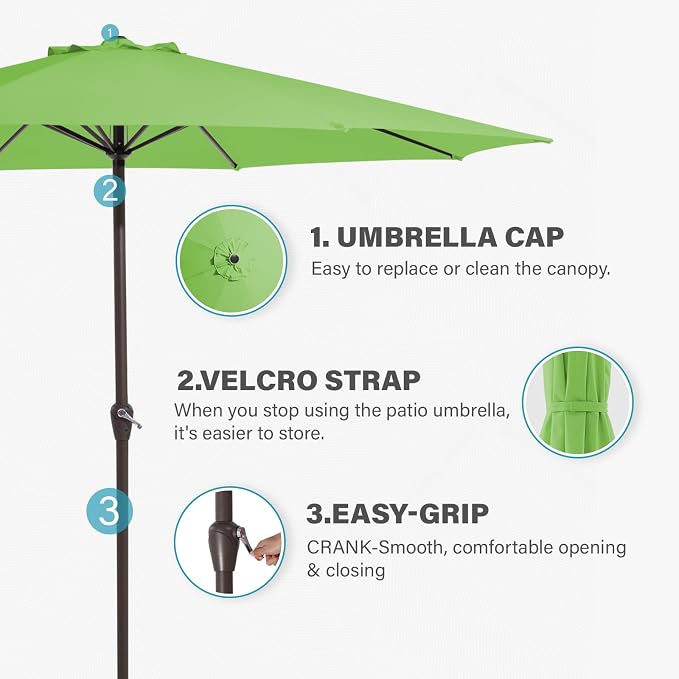 MEWAY 12ft Patio Umbrella Outdoor Table Umbrellas - Image 6