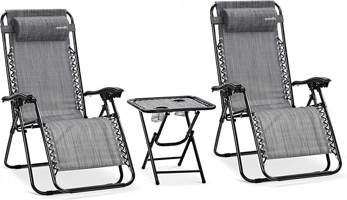 SereneLife Outdoor Zero Gravity Lounge Chair Set by SereneLife