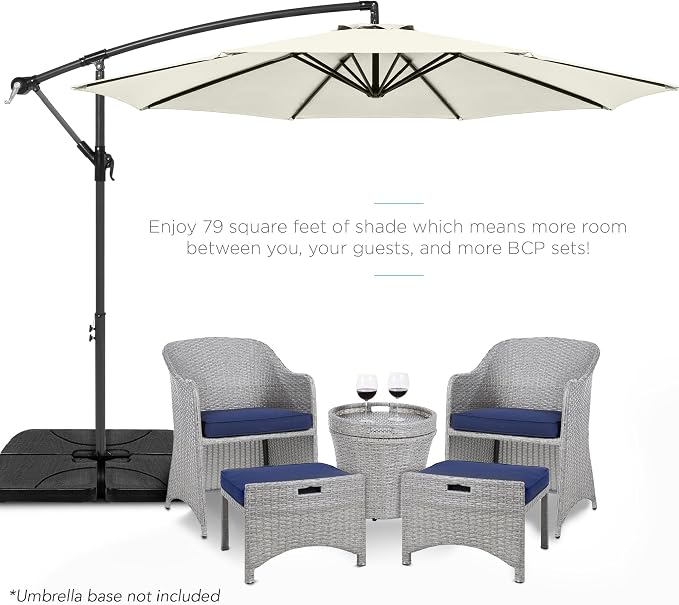 Best Choice Products 10ft Offset Hanging Market Patio Umbrella w/Easy Tilt - Image 2