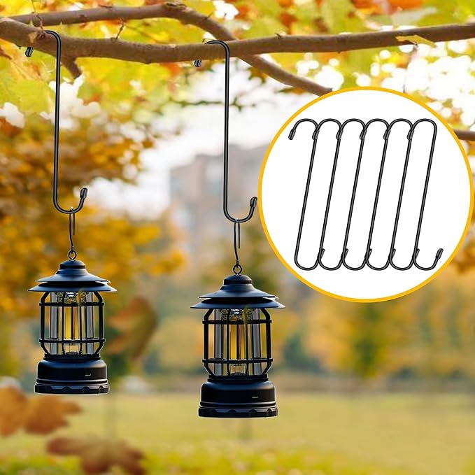 6 Pack 10 Inch Large S Hooks for Hanging Plants, Bird House, Kitchenware - Image 3