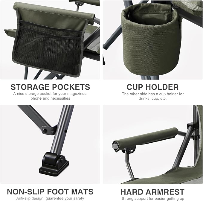 EVER ADVANCED Oversized Folding Camping Chair, - Image 7