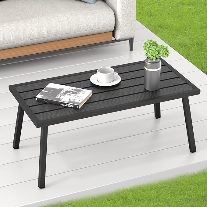 C-Hopetree Small Metal Outdoor Coffee Side Table - Image 5