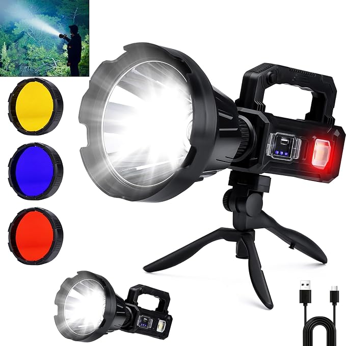 Solar Rechargeable Spotlight 3, 000L High Lumens, Super Bright Led Spot Lights by Sogidon