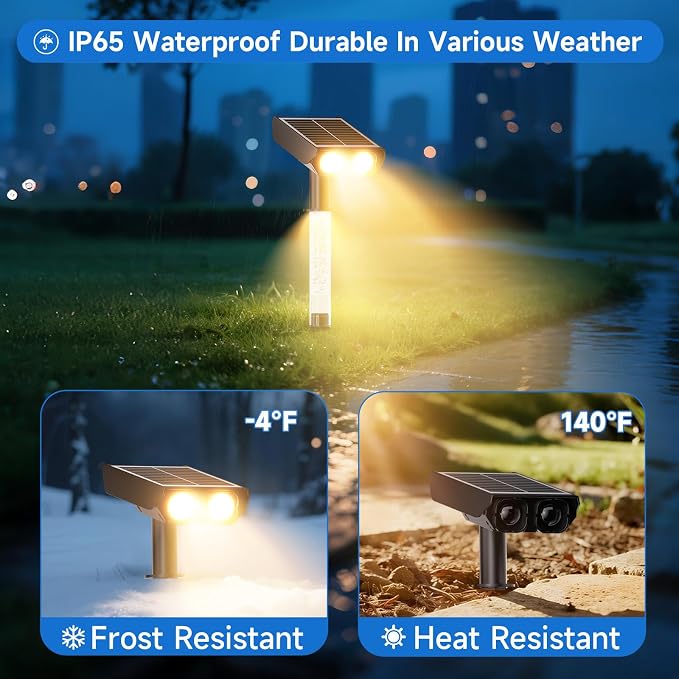 Solar Spot Lights Outdoor Adjustable Beam & PC Light Guide Column, 12 Pack - Image 7