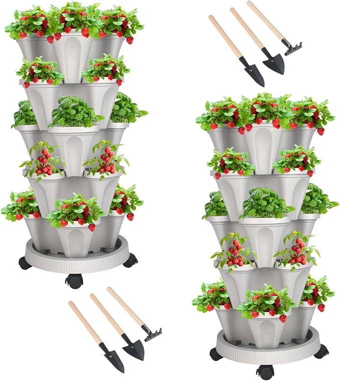 DUNCHATY Stackable Planter, Vertical Garden Planter by DUNCHATY