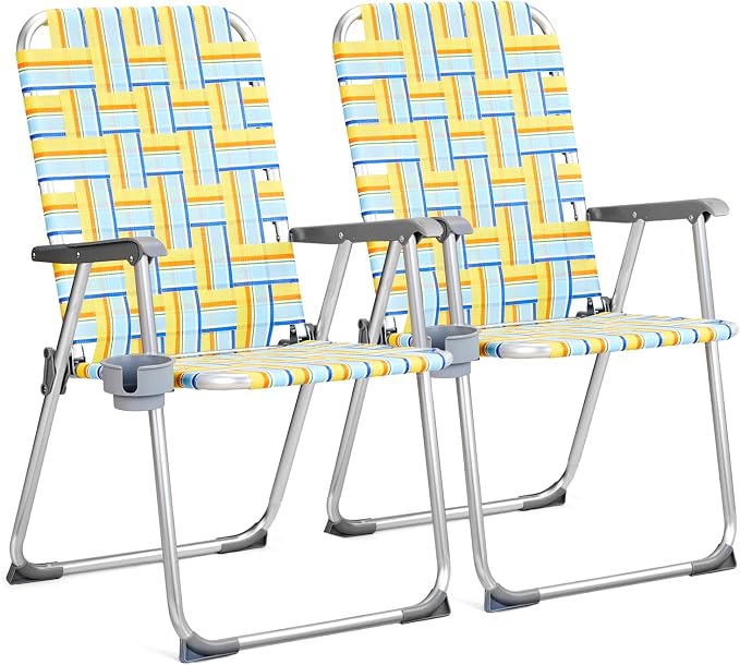 VINGLI Aluminum Patio Lawn Chairs Folding Set of 2 by VINGLI