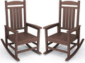 KINGYES Outdoor Rocking Chair Set 2, All Weather HDPE Patio Rocking Chairs by KINGYES