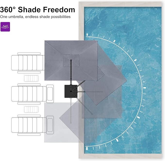 PURPLE LEAF 10' X 13' Rectangle Patio Umbrella - Image 6