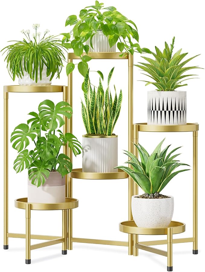 iDavosic.ly 6 Tier Large Plant Stand Indoor, 10 Inch Wide Tall Corner Metal by iDavosicly